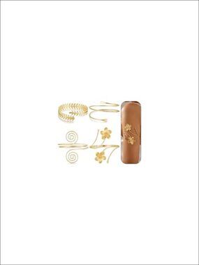 4PCS Gold Alloy Upper Arm Cuff Bracelet Set Adjustable Bangle Band Armlet